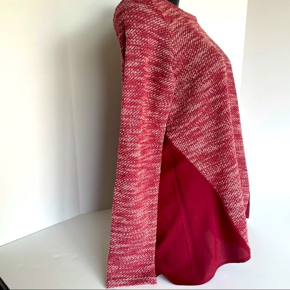 LUCKY BRAND red and white knit sweater. Size M - Picture 4 of 7